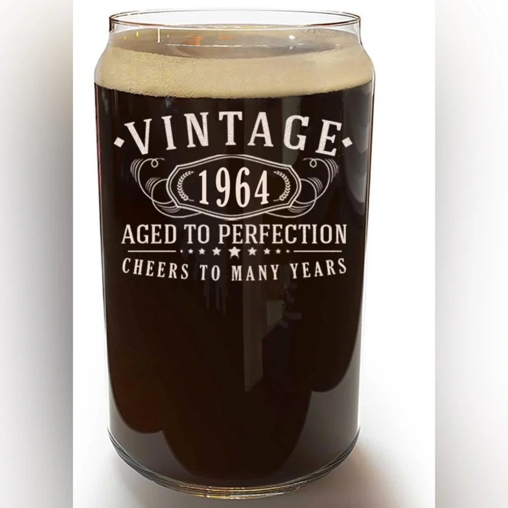 NWT - Spotted Dog Company Vintage “1964”Etched 16oz Can Glass